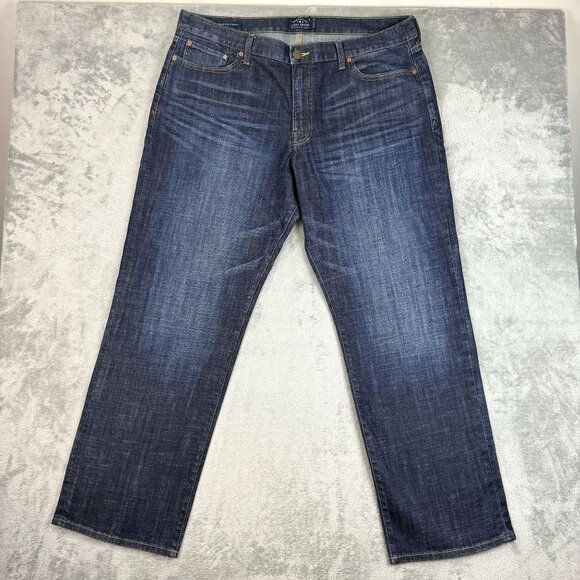 Lucky Brand 361 Vintage Straight Mens Stretch Denim Jeans Blue Dark Wash Jean - Picture 2 of 7